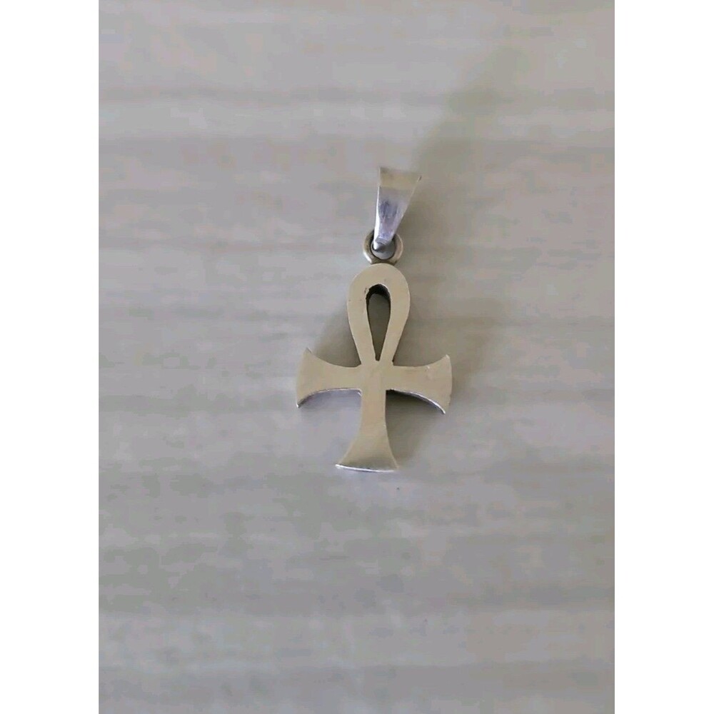 Vtg Mexico .925 STERLING SILVER CROSS NECKLACE Pendant Jewelry